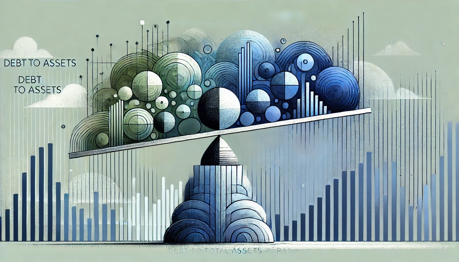 Debts to Assets (Debt to Total Assets Ratio) – Wskaźnik Zadłużenia do Aktywów - Artystyczna wizja DALL-E