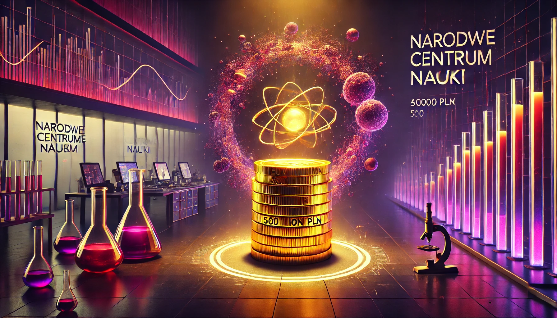 Premier przekazuje 500 mln zł na Narodowe Centrum Nauki: Co to oznacza dla polskiej nauki? - Artystyczna wizja DALL-E